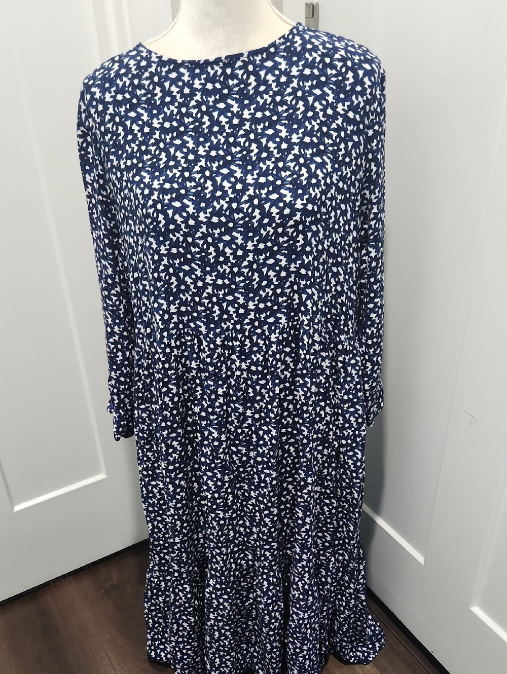GAP Navy and White Geometric Print Maxi XXL